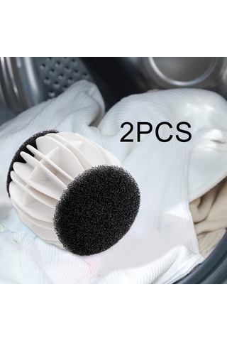 Homyl 2 Adet Çamaşır Karıştırma Topları Temizleme Topları Beyaz Siyah