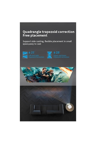 Android Mini Projeksiyon Cihazı Wifi Bluetooth Usb 4k 1080p Ev Sineması