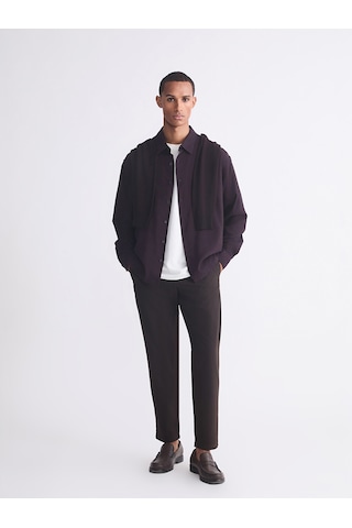 Lcw Vision Bordo Regular Fit Uzun Kollu Gabardin Erkek Gömlek