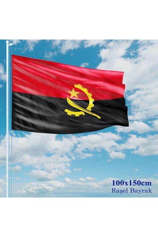 Angola Bayrağı - 100x150 Cm 1 Metre X 1,5 Metre - Raşel Kumaş 1