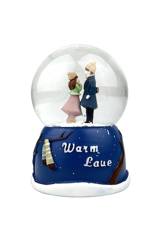 Warm Love Işıklı Kar Küresi Küçük Boy Lacivert