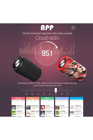 Springsun Zealot S32 Taşınabilir Kablosuz Bluetooth Hoparlör 5w Subwoofer Açık Hava Ses Kutusu Müzik