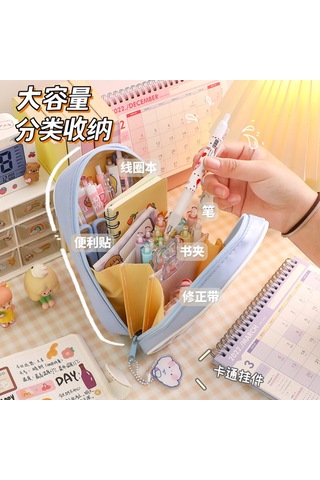 Reedark Şeffaf Ve Büyük Kapasiteli Sevimli Köpek Desenli Dikey Kalem Kutusu - Öğrenciler İçin Mükemmel Çözüm Gümüş