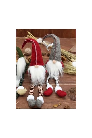 1 Adet 35 Cm Uzun Şapkalı Gnome Tomte Şans Cücesi Yılbaşı Süsü Parti Dekorasyon Süs, Kırmızı