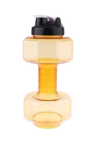 Ganzhoushop Suntek Su Şişesi Fitness Halter Güçlü Spor Ağırlığı 2600ml-sarı