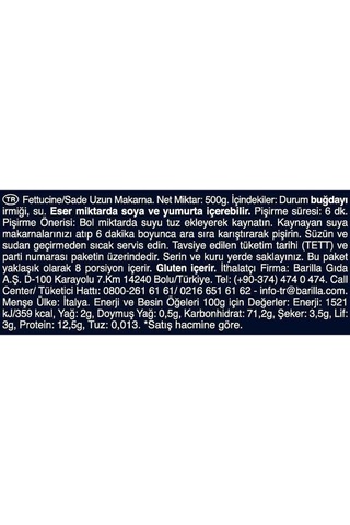 Barilla Fettuccine Fettucini Makarna 3 x 500 G