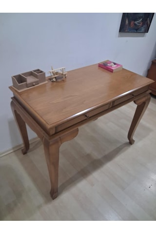 Çalışma Masa Klasik Alt St 90631 Model Lüks Klasik Ahşap Ceviz Renk El Yapım Kahverengi