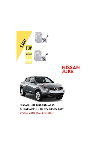 Nissan Juke 2010-2014 Arası Ön Far Ampül Takımı 2 Adet