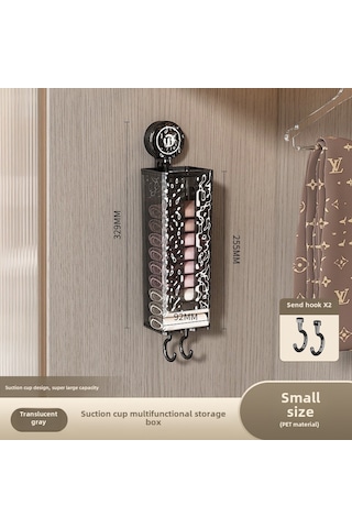 Şeffaf Gri Küçük İç Çamaşırı Saklama Kutusu, Çekmece Tipi Duvara Monte Renkli