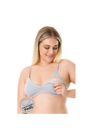 Parlingerie Çıkarılabilir Pedli Emzirme Sütyeni Gri