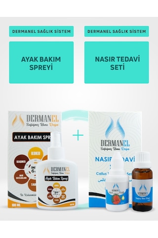 Dermanel Ayak Bakım Spreyi 100 ML + Dermanel Nasır Tedavi Seti 45 ML