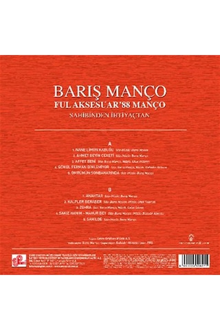 Barış Manço - Full Aksesuar'88 Manço (Renkli Plak)