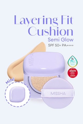 Missha Layering Fit Semi Glow Cushion Mini SPF50+ Pa++++ No.23 Sand