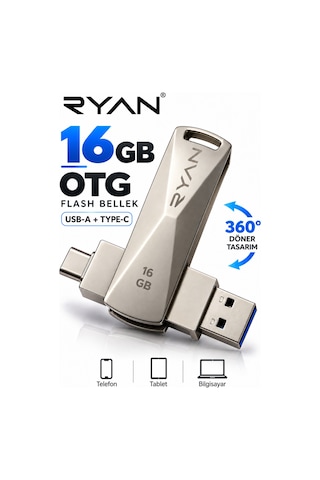 16 Gb Otg Flash Bellek Type-c Usb Bellek Usb 3.0 Çift Girişli 2in1