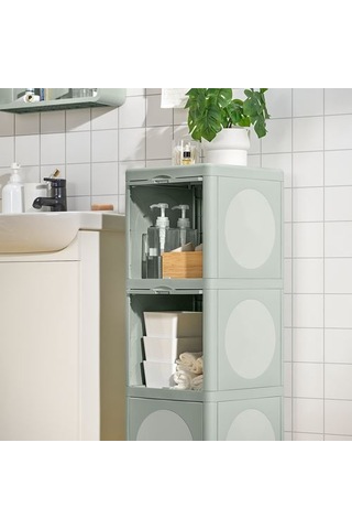 Ikea Ivösjön Banyo Boy Dolabı, Yeşil, 33x34x99 Cm