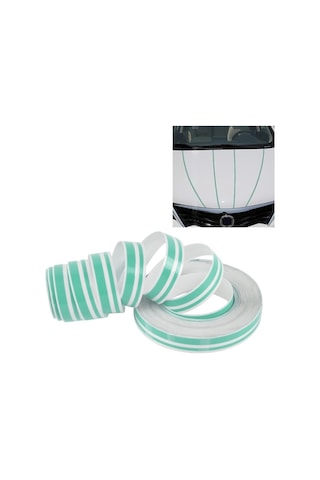 Cbtx 12MM 9.8M Kendinden Yapışkanlı Dekoratif Araç Şerit Bant Hattı Yeşil