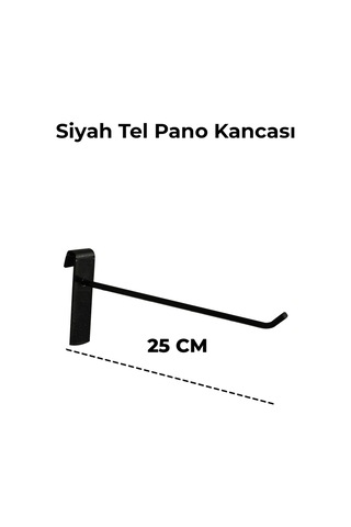 25 Cm 100 Adet Siyah Tel Pano Kancası Raf Askısı Siyah