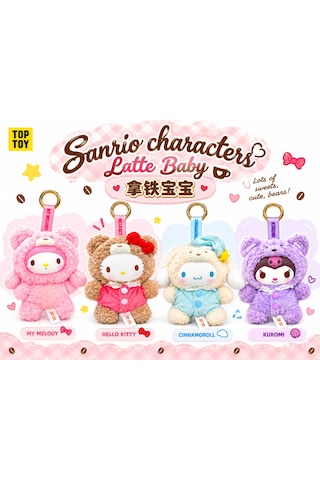 Masita Top Toy - Sanrıo Characters Latte Baby - Plush Doll Keychaın Blındbox 18 Cm Kutulu - Kutusuz 1 Adet Gönderilir 02 - Çok Renkli