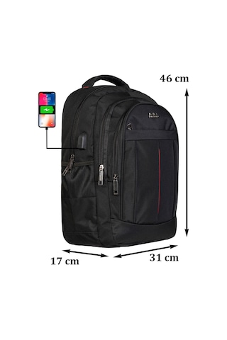 Case Club 15,6 İnç Laptop Sırt Çantası Su Geçirmez Kumaş Darbe Emici Yandan Cepli