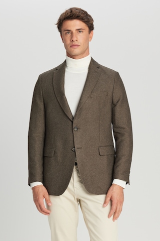 AC&Co / Altınyıldız Classics Erkek Hakı Slim Fit Dar Kesim Mono Yaka Kapak Cepli Blazer Ceket Hakı