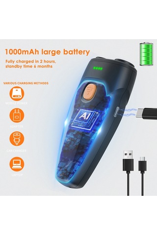 Moveevo Ultra Sonik Led'li Şarjlı Taşınabilir Köpek Havlama Susturucu - İç/dış Mekan