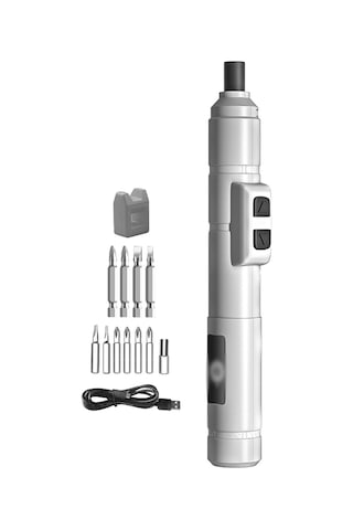 Xindoker Kısa Tipi Mini Elektrikli Somun Döndürücü Seti, Type-c Şarjlı, 250rpm Hızlı, 12 Parça, Cep Telefonu Saat Tamiri İçin Hassas Çalışma