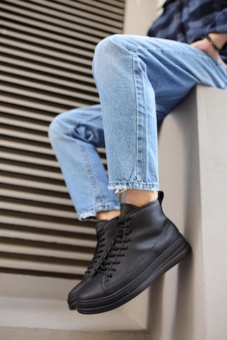 Knack Yüksek Taban Ayakkabı C-030 Siyah Siyah Taban Siyah Siyah Taban