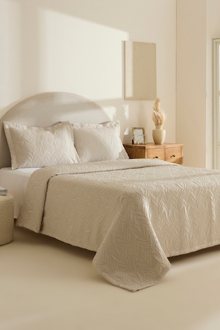 Karaca Home Hollie Çift Kişilik Yatak Örtüsü Taş