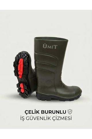 Çelik Burunlu Çizme İş Güvenlik Çizmesi - Güçlü, Dayanıklı Ve Su Geçirmez Çizme Haki