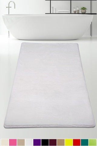Bonny Home Elite Beyaz 80x150 Cm Peluş Banyo Paspası Kaymaz Taban Beyaz