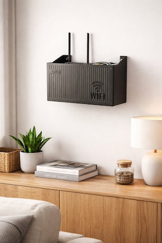 Wifi Saklama Toplama Kutusu Duvara Asılabilir Pleksi Sigorta Kutusu Siyah