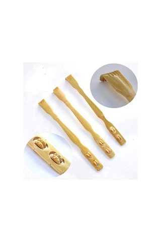 Ahşap Uzun Sırt Kaşıma Çubuğu Masajlı Tekerlekli 45 Cm Diğer