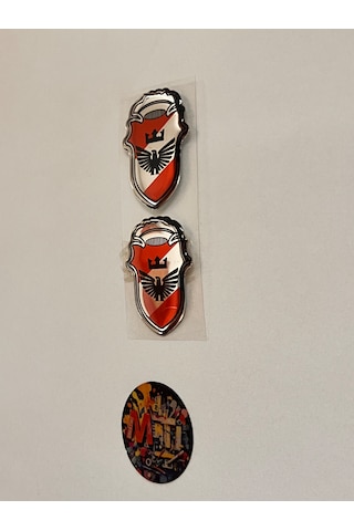 Kartal Taç Damla Sticker Etiket Kabartmalı 3d Silikon Direk Arması Kartal Taç Epoksi 2adet 3,5x3,5cm Çok Renkli