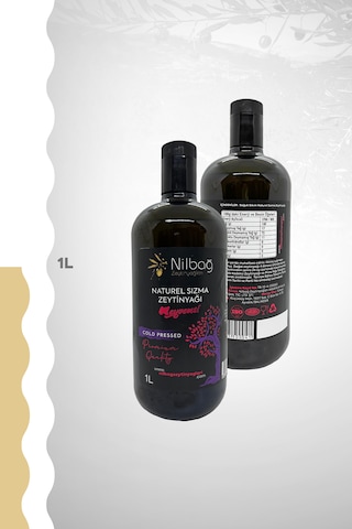 Nilbağ Zeytinyağları Ayvalık Naturel Sızma Zeytinyağı Meyvemsi Biolio 1L
