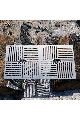 Kamp Ayısı Pyrowide Wire Yekpare Paslanmaz Çelik Bushcraft Izgara Teli Hafif Portatif 37 18 Cm