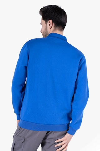 3 İplik Polo Yaka Fleto Cepli Sweatshirt Saks Mavi