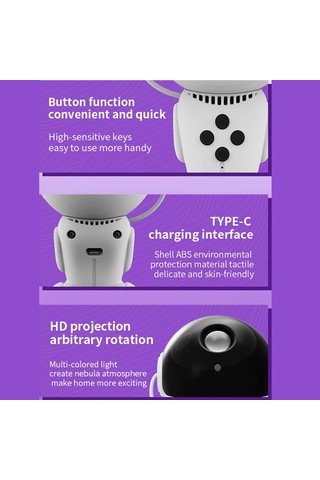 Robot Yıldızlı Gökyüzü Lamba Masa Lambası Siyah Delik Göz