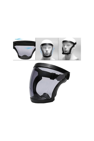 Trendooze Yüz Tam Siyah Sıçrama Şeffaf Önleyici Önleyici Kapağı Kalkanı Güvenlik Gri Buğu + İl