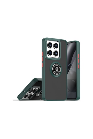 Newface Xiaomi Mi 14t Pro Kılıf Montreal Yüzüklü Silikon Kapak Glblseme - 85 - Yeşil
