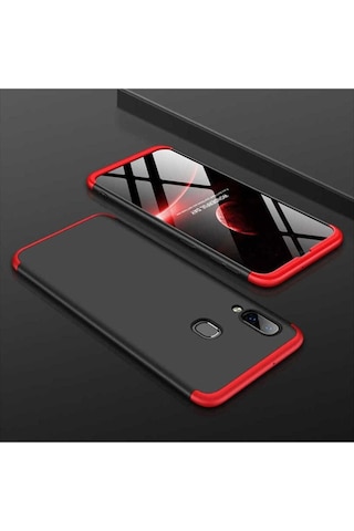 Samsung Uyumlu Galaxy A10s Kılıf Zore Ays Kapak Siyah-Kırmızı