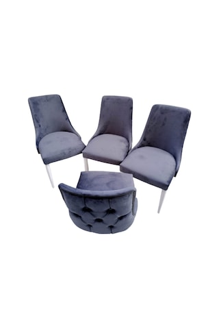 Bengimobilya Sandalye Papel Model Kayın Torna Retro Ayak Babyfac Antrasit Kapi