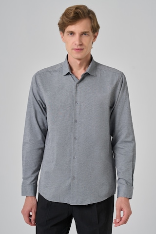 Morven Erkek Gri Slim Fit İtalyan Yaka Gömlek 25mc004069100 Gri Gri