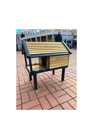 Kedi Evi Kedi Yuvası Özel Tasarım %100 Korunaklı İç Ve Dış Mekan 70x45cm Ayaklar Hariç