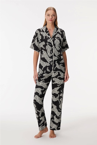 Anıl 11389 Bayan Kısa Kol Gömlek Ve Pantolon Takım Siyah