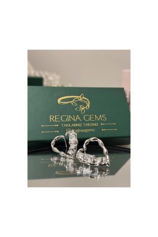 Golden Cascade Crystal Hoop Küpe Gümüş