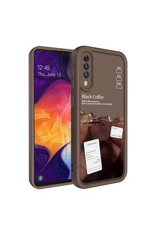 Galaxy A70 Kılıf Kamera Korumalı Baskılı Arka Yüzey Zore Klas Kapak Siyah