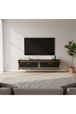 Tda1206dbg Tuna120 Duvara Montaj Tv Stand Safirmeşe-beyaz-gold 120cm