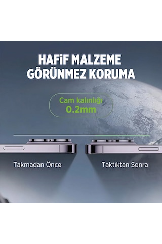 Bix iPhone Uyumlu 16 Pro / 16 Pro Max Lens Koruyucu Kamera Lensi 9h Gerçek Cam Crystal Ar+af Uzay Siyahı Uzay Siyah