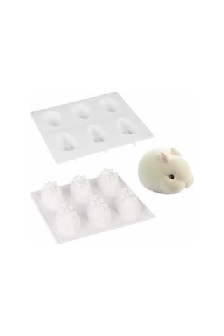 Soulader Paskalya Tavşanı 3d Silikon Kek Kalıbı - Jöle, Çikolata Ve Dondurma Yapımı İçin Dekoratif Musu Tatlı Kalıpları Profesyonel Pişirme Ve Şekillendirme Araçları Beyaz