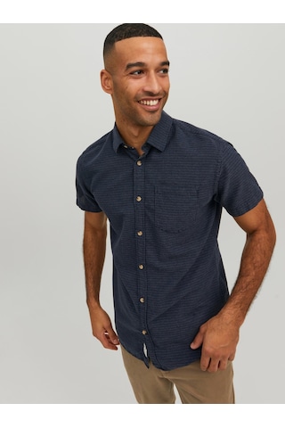 Jack & Jones Jack&jones Kısa Kollu Lacivert Erkek Gömlek 12235362 001